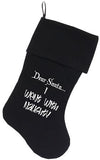 Went With Naughty Screen Print Velvet Christmas Stocking