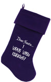 Went With Naughty Screen Print Velvet Christmas Stocking