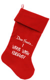 Went With Naughty Screen Print Velvet Christmas Stocking