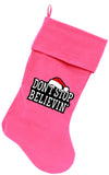 Don't Stop Believin Screen Print Velvet Christmas Stocking