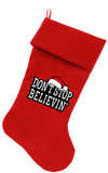 Don't Stop Believin Screen Print Velvet Christmas Stocking