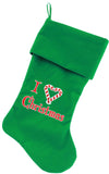 I Heart Christmas Screen Print Velvet Christmas Stocking