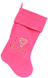 I Heart Christmas Screen Print Velvet Christmas Stocking