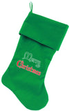 Merry Christmas Screen Print Velvet Christmas Stocking