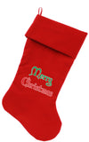 Merry Christmas Screen Print Velvet Christmas Stocking