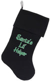 Santa's Lil' Helper Screen Print Velvet Christmas Stocking