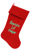 Santa's Lil' Helper Screen Print Velvet Christmas Stocking