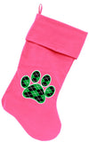 Argyle Paw Green Screen Print Velvet Christmas Stocking