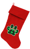 Argyle Paw Green Screen Print Velvet Christmas Stocking