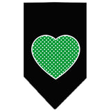 Green Swiss Dot Heart Screen Print Bandana