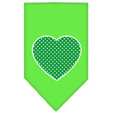 Green Swiss Dot Heart Screen Print Bandana