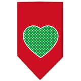 Green Swiss Dot Heart Screen Print Bandana