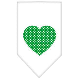 Green Swiss Dot Heart Screen Print Bandana