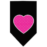 Pink Swiss Dot Heart Screen Print Bandana