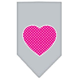 Pink Swiss Dot Heart Screen Print Bandana