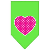 Pink Swiss Dot Heart Screen Print Bandana