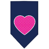 Pink Swiss Dot Heart Screen Print Bandana