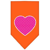 Pink Swiss Dot Heart Screen Print Bandana