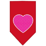 Pink Swiss Dot Heart Screen Print Bandana