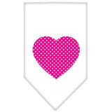 Pink Swiss Dot Heart Screen Print Bandana