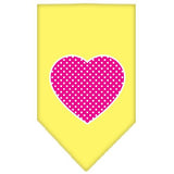 Pink Swiss Dot Heart Screen Print Bandana