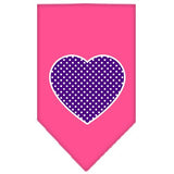 Purple Swiss Dot Heart Screen Print Bandana