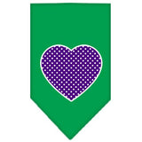 Purple Swiss Dot Heart Screen Print Bandana