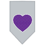 Purple Swiss Dot Heart Screen Print Bandana