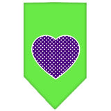 Purple Swiss Dot Heart Screen Print Bandana