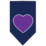 Purple Swiss Dot Heart Screen Print Bandana