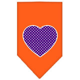 Purple Swiss Dot Heart Screen Print Bandana