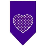 Purple Swiss Dot Heart Screen Print Bandana