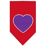 Purple Swiss Dot Heart Screen Print Bandana