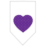 Purple Swiss Dot Heart Screen Print Bandana