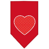 Red Swiss Dot Heart Screen Print Bandana