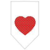 Red Swiss Dot Heart Screen Print Bandana