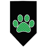 Green Swiss Dot Paw Screen Print Bandana