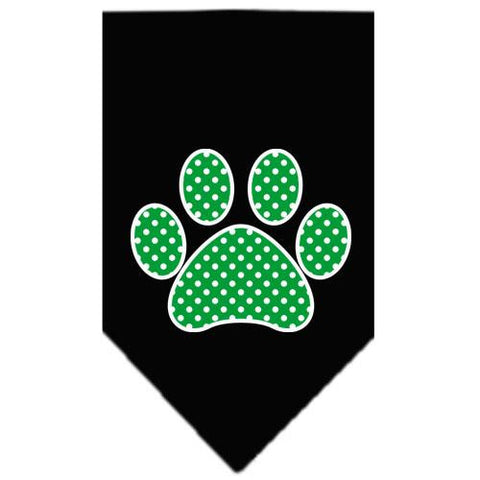 Green Swiss Dot Paw Screen Print Bandana