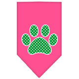 Green Swiss Dot Paw Screen Print Bandana