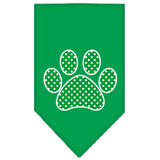 Green Swiss Dot Paw Screen Print Bandana