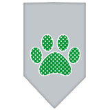 Green Swiss Dot Paw Screen Print Bandana