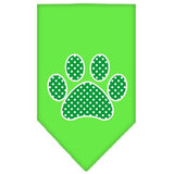 Green Swiss Dot Paw Screen Print Bandana