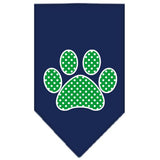 Green Swiss Dot Paw Screen Print Bandana