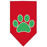 Green Swiss Dot Paw Screen Print Bandana