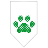 Green Swiss Dot Paw Screen Print Bandana