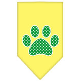 Green Swiss Dot Paw Screen Print Bandana