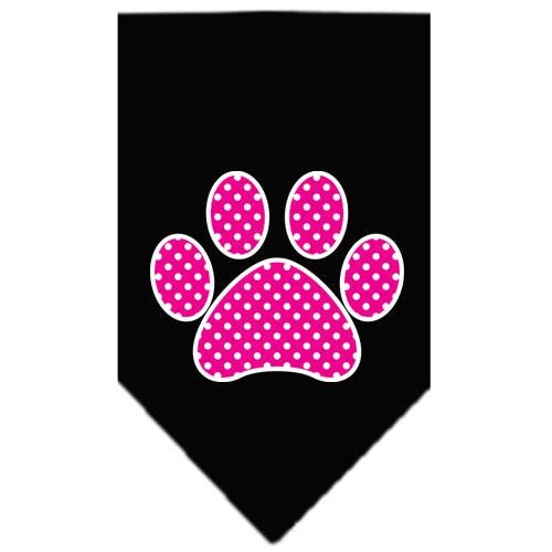 Pink Swiss Dot Paw Screen Print Bandana