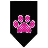 Pink Swiss Dot Paw Screen Print Bandana