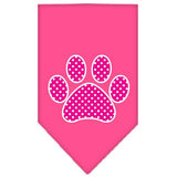 Pink Swiss Dot Paw Screen Print Bandana