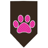 Pink Swiss Dot Paw Screen Print Bandana